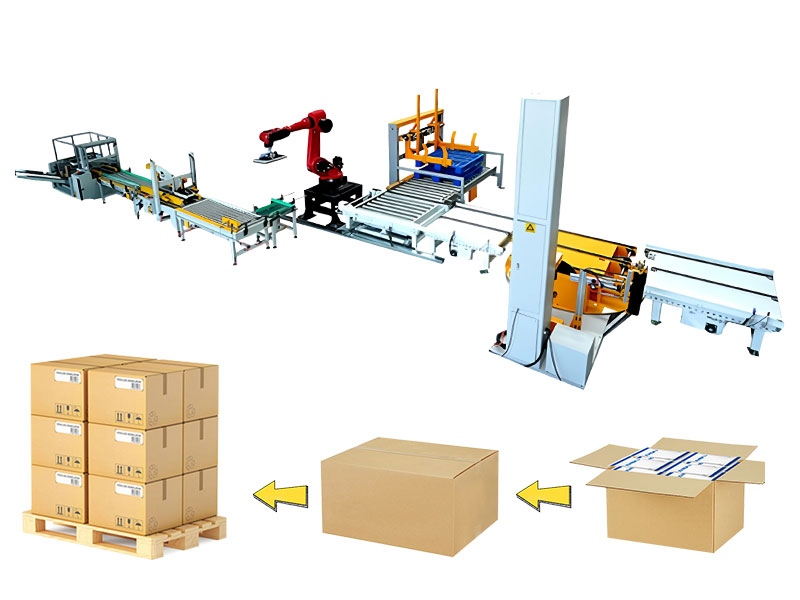 Автоматизированная роботизированная упаковочная машина для коробок и паллетизаторов.