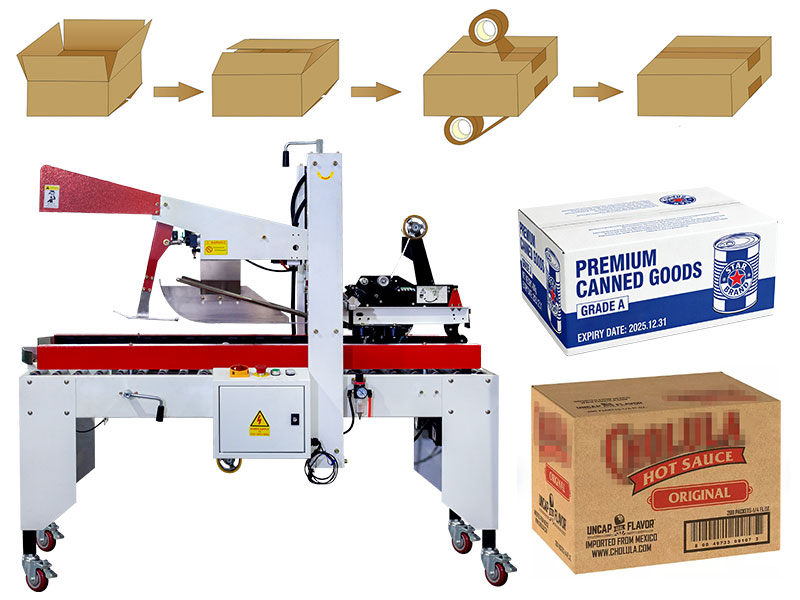 Automatic Box Case Carton Packing System With Heat Shrink Machine