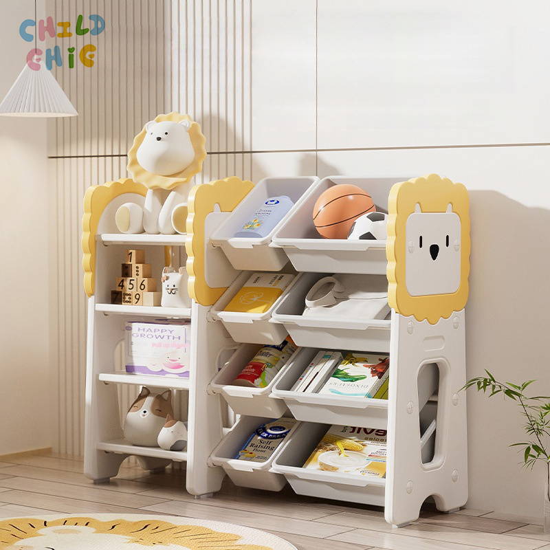 lion design toy storage shelf supplier