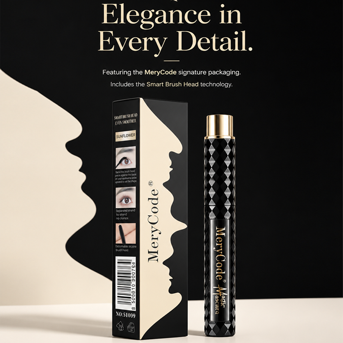 Waterproof Mascara Packaging with Curved Applicator