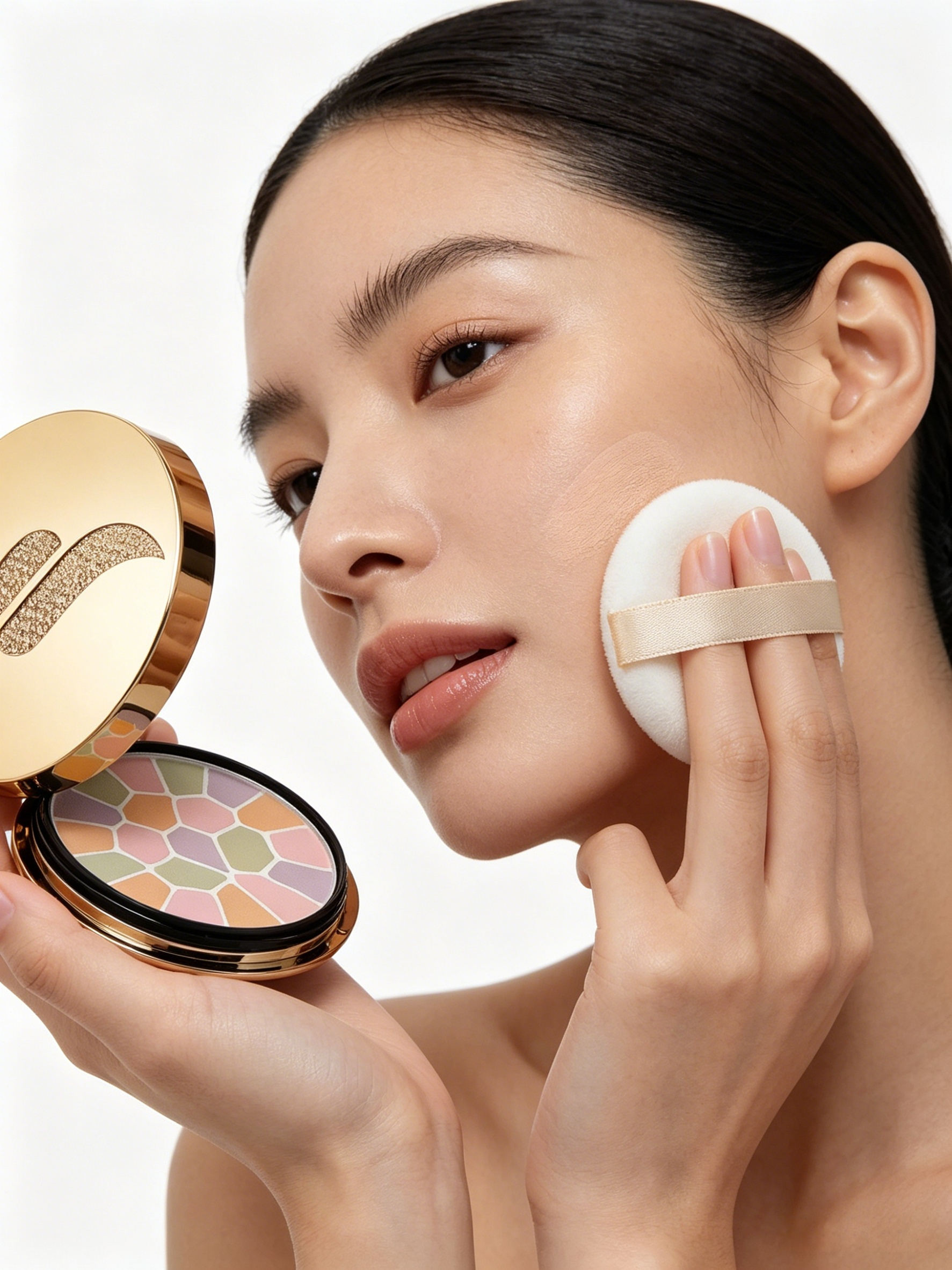 Elegance E compact pressed powder luxury matte setting powder for oily skin