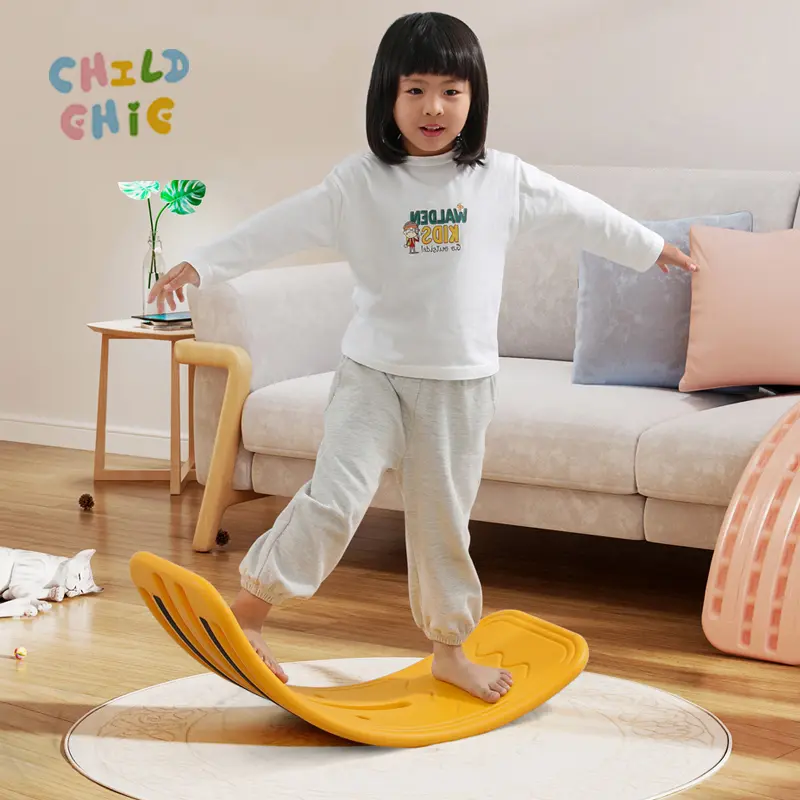 Indoor Plastic Kids Balance Board with Bead Track Game Children Sensory Integration Training Toddlers Rocking Board