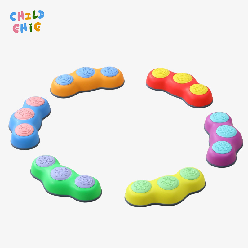 Kids Sensory Balance Stepping Stones Montessori Toddler Balance Blocks Anti-slip PP Massage Training Equipment for Kindergarten