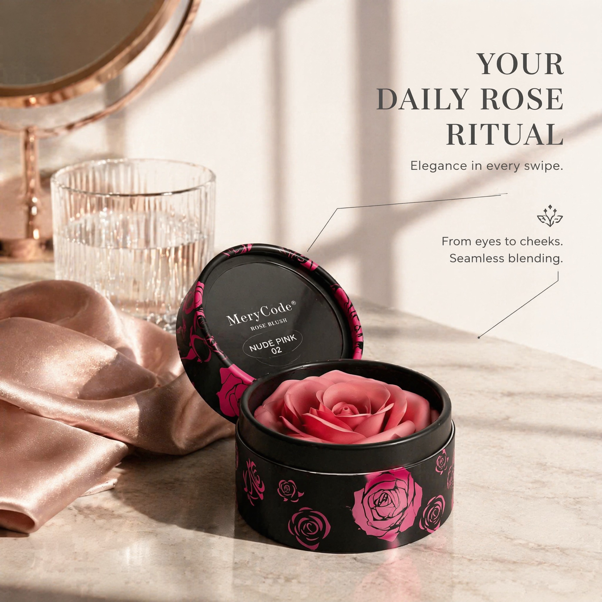 Low-Saturation Rose Shade, Versatile Blush for Daily Commute