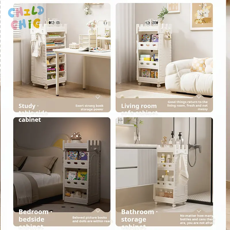 Kids Bookshelf with Wheels Supplier