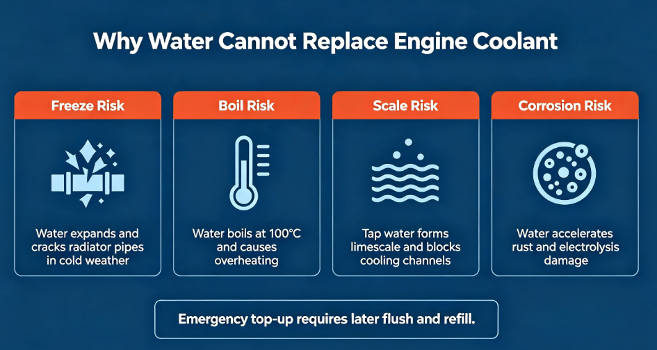 Water Instead of Coolant
