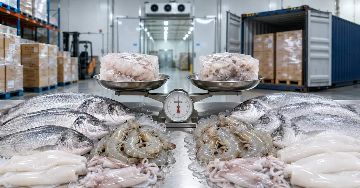 How Does Glazing Percentage Affect Frozen Seafood Cost for Importers?