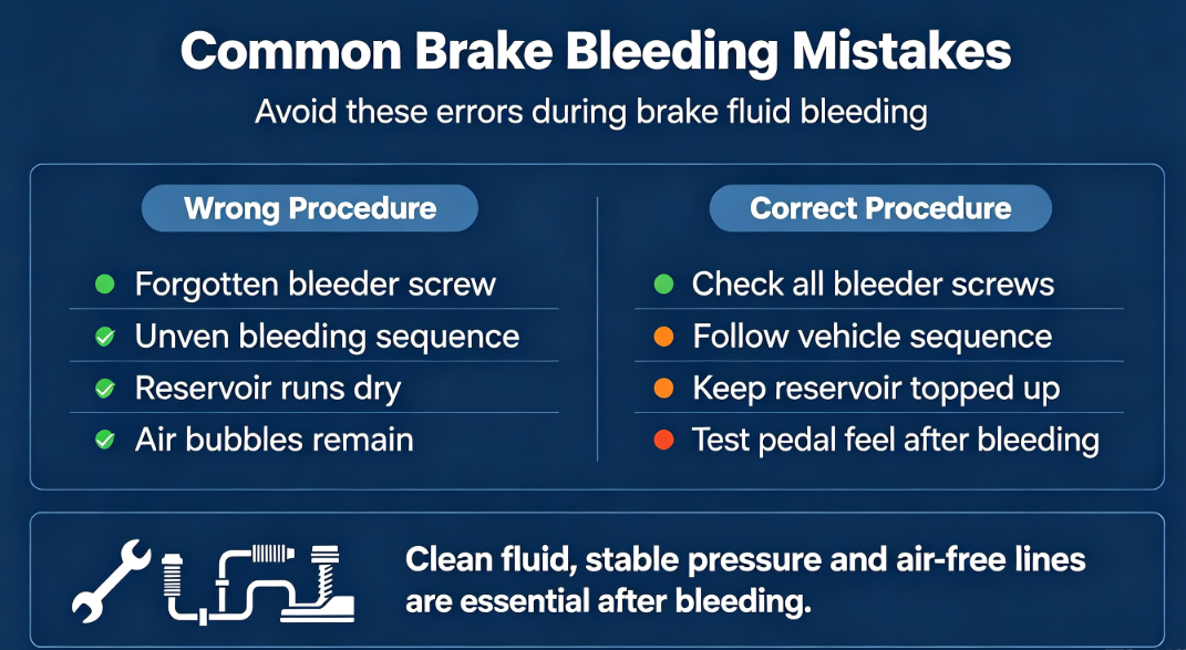 brake bleeding mistakes