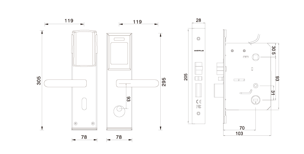 M1-119 dimension drawing