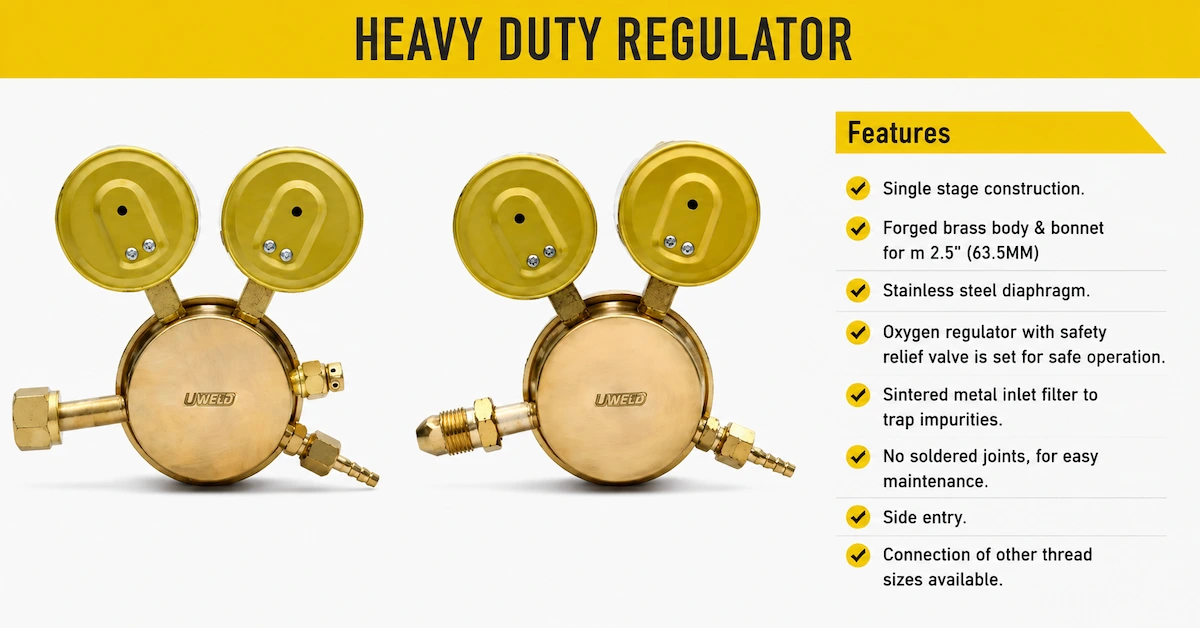 Heavy duty oxygen regulator features