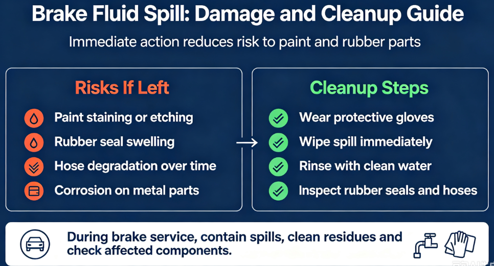 brake fluid rubber damage