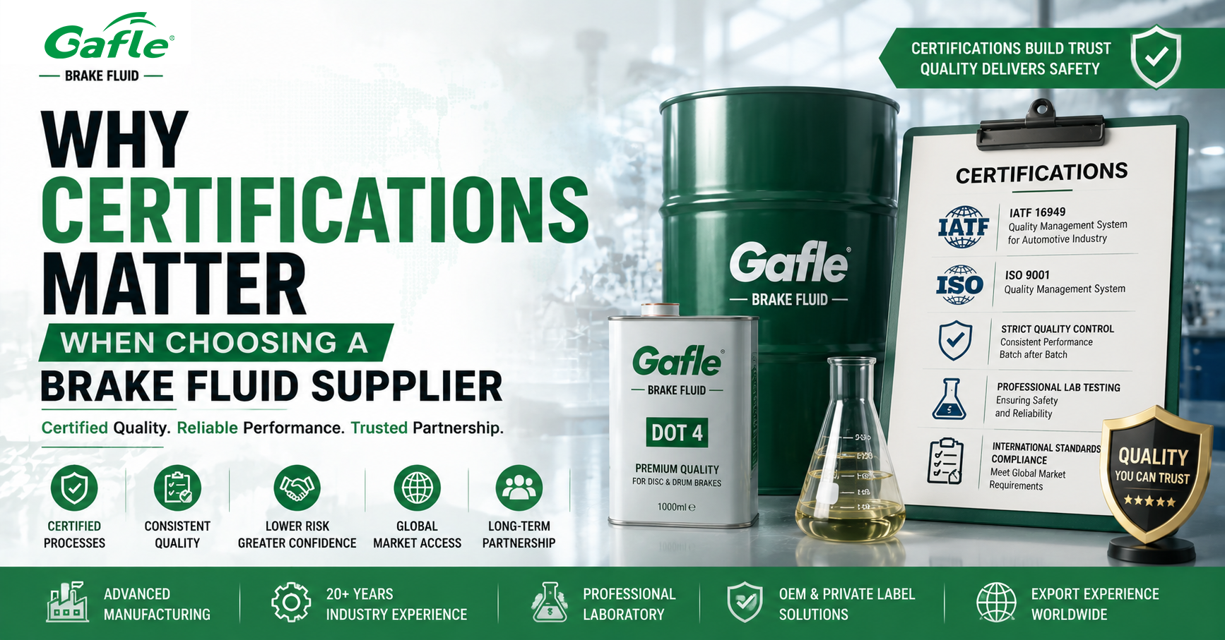 Why Certifications Matter When Choosing a Brake Fluid Supplier