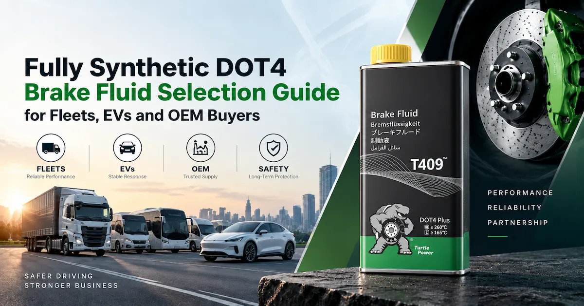 Fully Synthetic DOT4 Brake Fluid Selection Guide for Fleets, EVs and OEM Buyers Fully Synthetic DOT4 Brake Fluid Selection Guide for Fleets, EVs and OEM Buyers