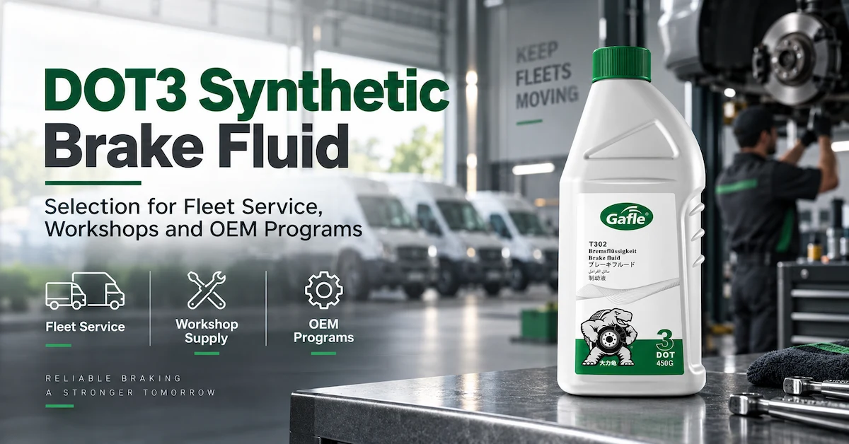 DOT3 Synthetic Brake Fluid Selection for Fleet Service, Workshops and OEM Programs DOT3 Synthetic Brake Fluid Selection for Fleet Service, Workshops and OEM Programs