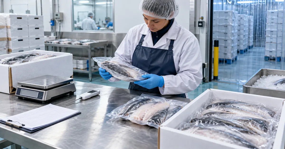 Frozen fish quality inspection and packing check