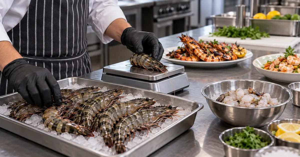 Black tiger shrimp foodservice scene