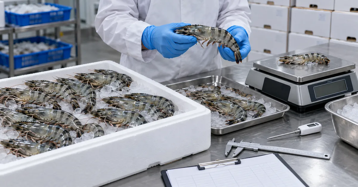 Black tiger shrimp quality inspection