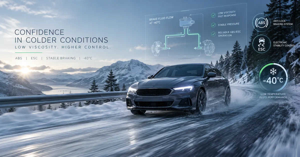 Low viscosity brake fluid for ABS in winter