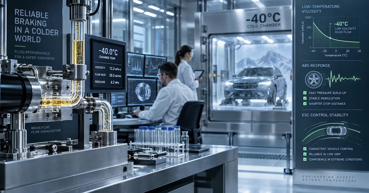 Cold weather ESC brake fluid performance test