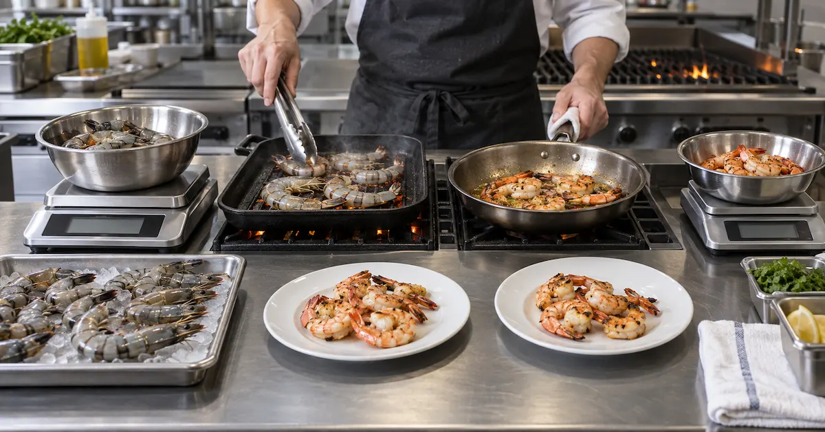 Black tiger shrimp cooking and portion control