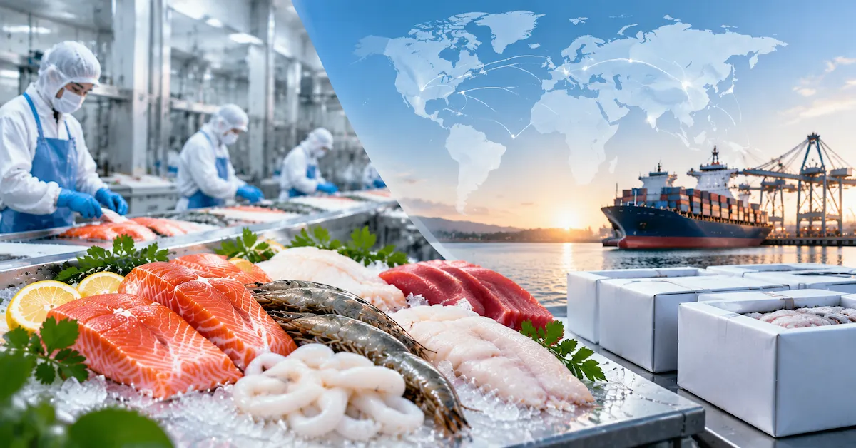 Processed seafood supply chain export solution