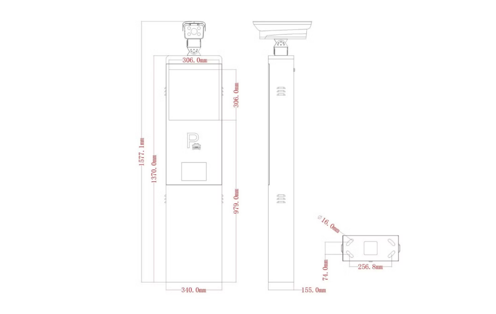 KEYPLUS NF-LPR-LED-Y2 dimension drawing