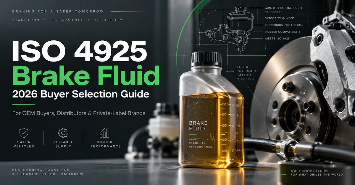 ISO 4925 Brake Fluid: 2026 Class Selection Guide for OEM Buyers, Distributors, and Private-Label Brands ISO 4925 Brake Fluid: 2026 Class Selection Guide for OEM Buyers, Distributors, and Private-Label Brands