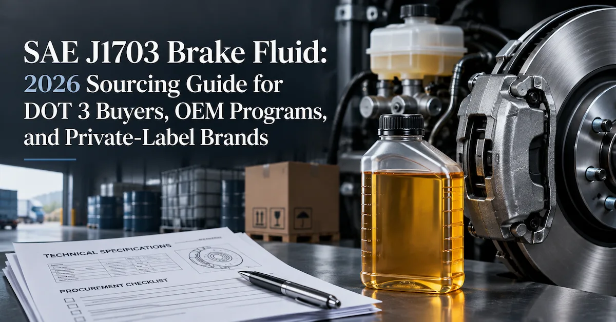 SAE J1703 Brake Fluid: 2026 Sourcing Guide for DOT 3 Buyers, OEM Programs, and Private-Label Brands SAE J1703 Brake Fluid: 2026 Sourcing Guide for DOT 3 Buyers, OEM Programs, and Private-Label Brands